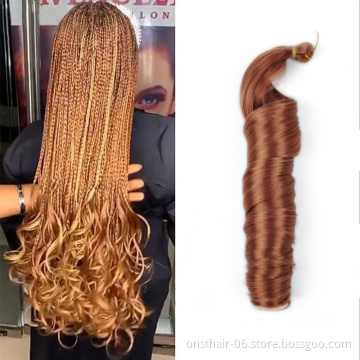 22inch Spiral Curls Synthetic Hair Loose Wave Crochet Braids Hair Pre Stretched Braiding Hair For Women Ombre French Curl Braids